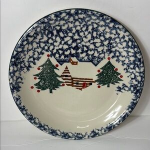 Rustic Cabin and Pine Tree Decorative Plate‎